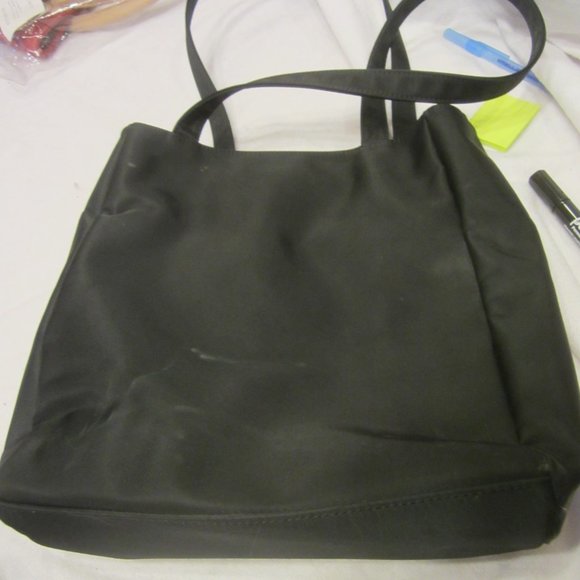 GUESS BLACK BAG W/SILVER ACCENTS, RAYON BODY - Picture 2 of 8